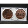 Image 1 : (2) Copper Rounds .999 Bears and Washington
