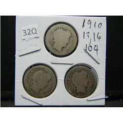 1910, 1913, 1916 Barber Dimes