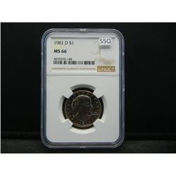 1981 S Susan B. Anthony Dollar NGC MS66