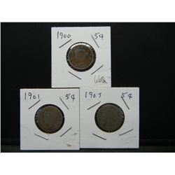 1900, 01, 03 V Nickels