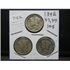 1942, 43, 44 Mercury Dimes