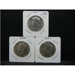 1967, 68 D, 69 D Kennedy Half Dollars 40%