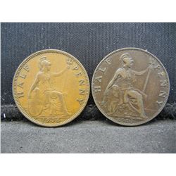 1903, 1936 Half Pennys