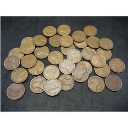 (36) Wheat Cents, Mixed Dates