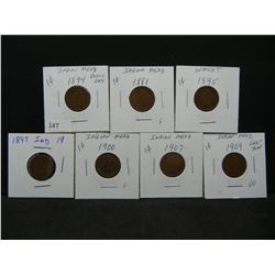 (7) Indian Head Cents 1881, 94, 95, 97, 1900, 1907, 1909