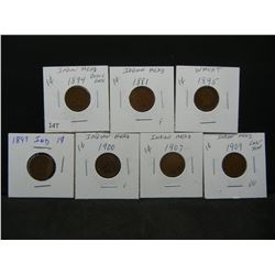 (7) Indian Head Cents 1881, 94, 95, 97, 1900, 1907, 1909