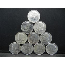 (10) Kennedy Half Dollars 40% Silver