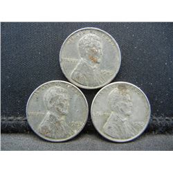 (3) 1943 Steel Cents