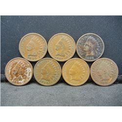 (7) Indian Head Cents, 1890, 1900, 1901, 1903, 1905, 1905, 1907