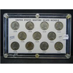 WWII Silver Nickel Uncirculated set in Capitol Holder.