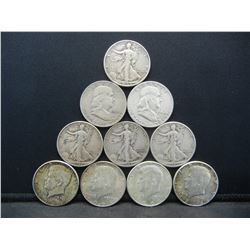 10- 90% Silver Halves from USA!