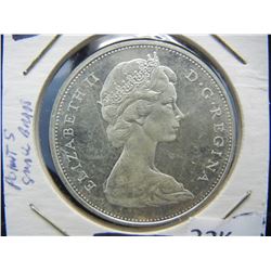 1965 Silver Canada Dollar. Point 5, small beads variety