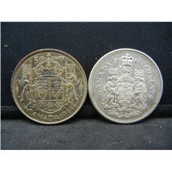 George and Elizabeth SILVER Canada Halves