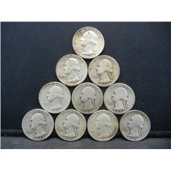 10- 90% Silver Qtrs.