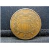 Image 1 : 1869 Fine 2 cent copper. Original