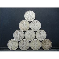 (10) Liberty Halves 90% SILVER