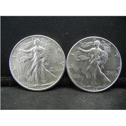 1943+46 Walking Liberty half Dollars AU