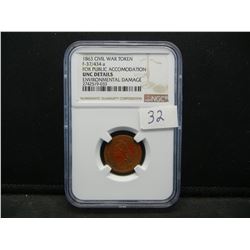 1863 Civil War Token NGC Unc Details