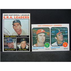 1973 Topps Carlton, Ryan, 64 Topps Koufax