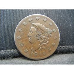 1816 Large Cent XF Nice !!