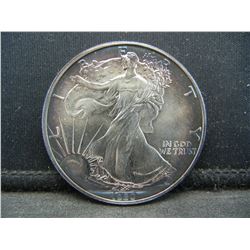 1990 American Silver Eagle Crazy Toning Very neat