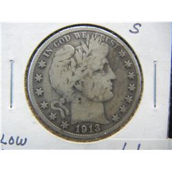 1913 S barber Half Dollar