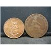 Image 1 : 1870 Diez Centavos and 1944 BU Philippines Un Peso Nice Red Coin
