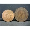 Image 2 : 1870 Diez Centavos and 1944 BU Philippines Un Peso Nice Red Coin