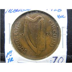 1928 Ireland Copper Uncirculated First year