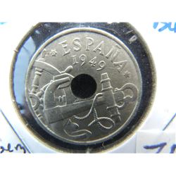 1949 Spain 50 Centimes Gem One Year type