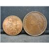 Image 2 : 1879 British Large Penny Higher Grade and Unc 1944 One Peso Philippines