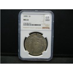1890 Morgan Dollar NGC MS61