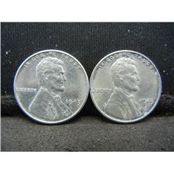 (2) 1943 Steel Cents