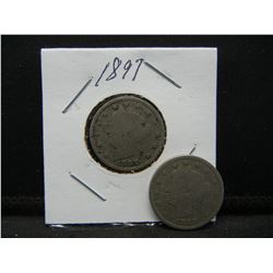 1897,1898 V nickel