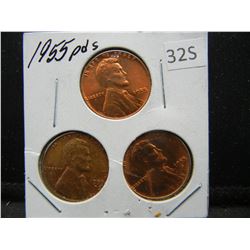 1955pds BU Lincoln cents