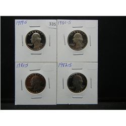 1979s-1982s proof Washington quarters