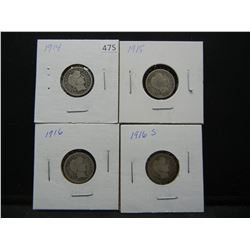 Barber dimes 1914, 1915, 1916, 1916s