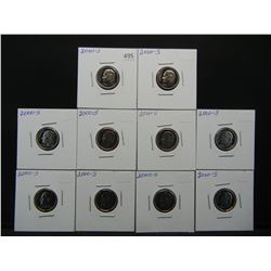 Ten 2000s proof Roosevelt dimes