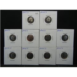Ten 2005s proof Roosevelt dimes