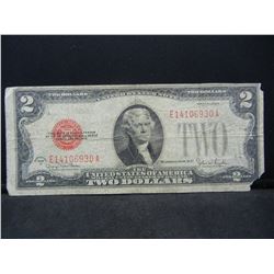 1928G red seal two dollar bill