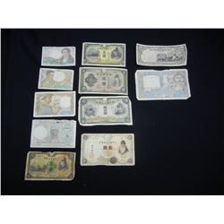 11 Pieces Vintage Foreign Currency