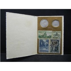 Vatican souvenir Coin and stamp set