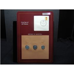 Argentina 3 coin unc set