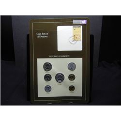 Djibouti 7 coin unc set.  Rare