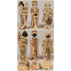 Japanese Okimono, Signed (3 pieces)  (112773)