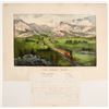 Image 1 : Currier & Ives Hand-colored Lithograph: The Great West  (74588)