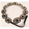 Image 1 : Vintage Ladies Western Hand-Tooled Sterling Silver Concho Belt  with Maker's Mark   (109936)