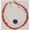 Image 1 : Vintage Natural Orange Branch Coral Necklace & Natural White Beaded Necklace  (108785)