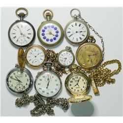 Pocket Watch Group- Nine pcs  (114289)