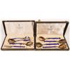 Image 1 : David Andersen Blue Enameled Silver Spoons (7) and Fork (1)  (114390)